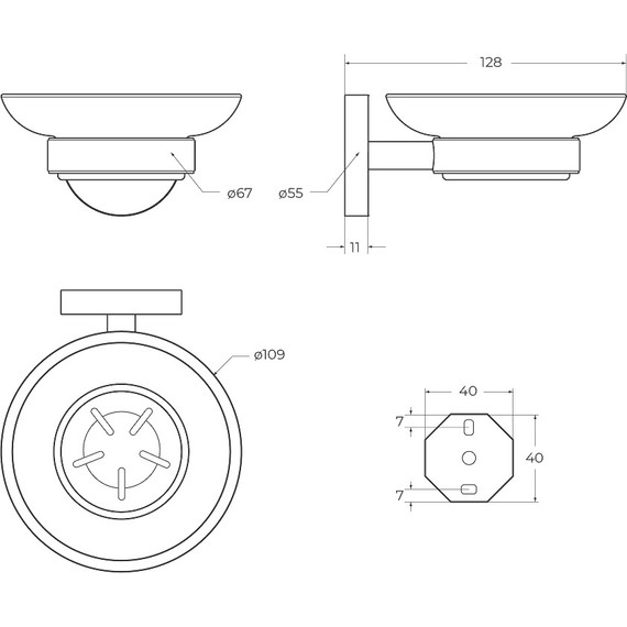 Мыльница Cezares Relax RELAX-SODS-GM, цвет оружейная сталь - фото 2