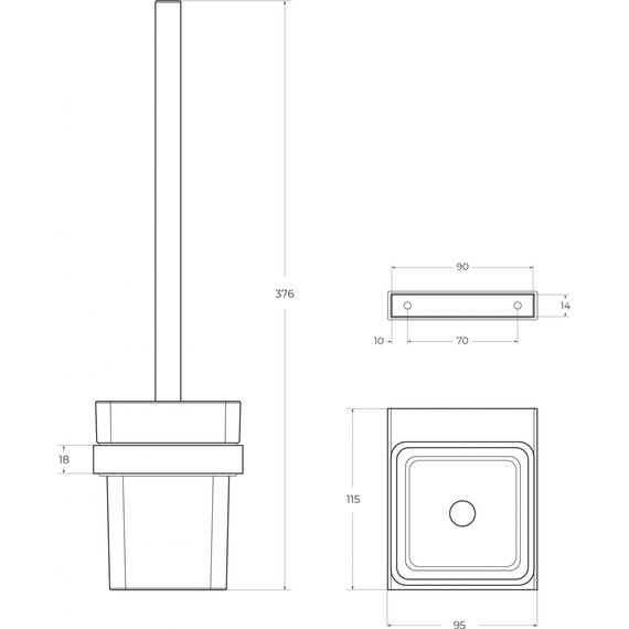 Ёршик для унитаза Cezares Slider SLIDER-TBS-V-NOP, цвет чёрный матовый - фото 2