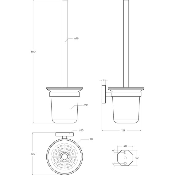 Ёршик для унитаза Cezares Relax RELAX-TBS-V-01 - фото 2