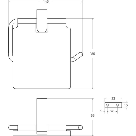 Держатель для туалетной бумаги Cezares Slider SLIDER-PH-GM, цвет оружейная сталь - фото 2