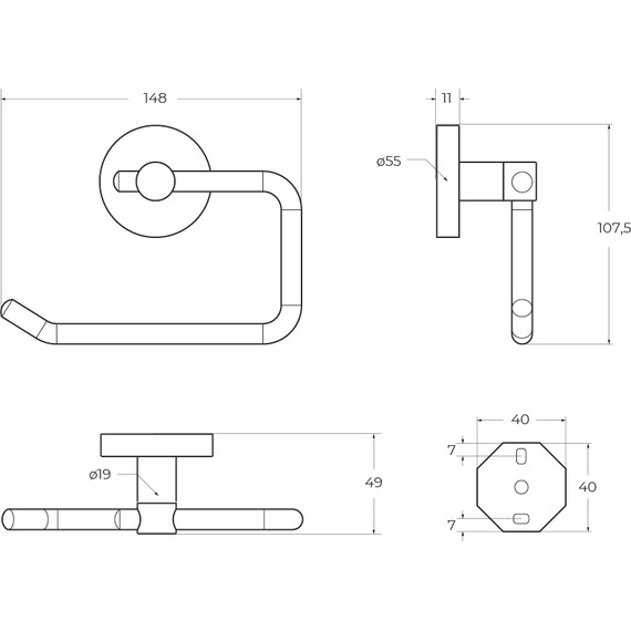 Держатель для туалетной бумаги Cezares Relax RELAX-PH1-BORO, цвет брашированное золото - фото 3