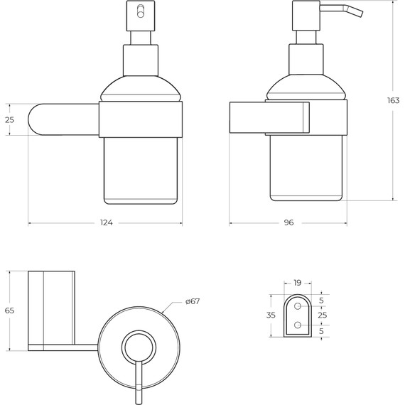 Дозатор для жидкого мыла Cezares Stylus STYLUS-SOIS-V-IN, цвет сатин - фото 2