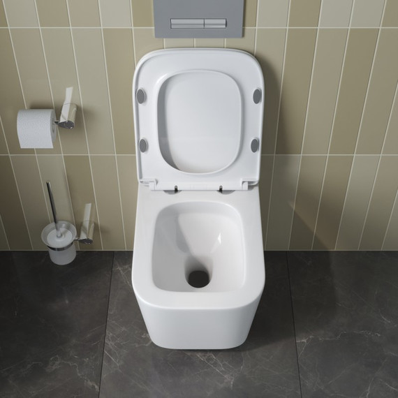 Унитаз подвесной безободковый BelBagno Due-Tor BB5171CH-TOR/SC (Система смыва торнадо) с крышкой микролифт - фото 5