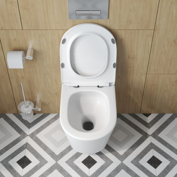 Унитаз подвесной безободковый BelBagno Tre-Tor BB5180CH-TOR/SC (Система смыва торнадо) с крышкой микролифт - фото 6