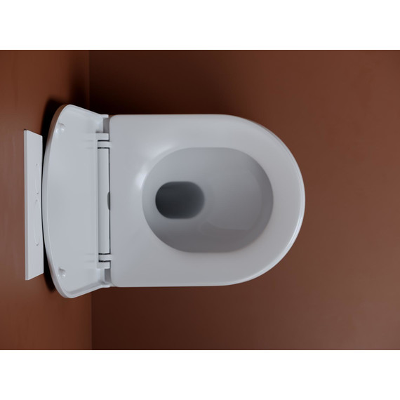 Унитаз подвесной безободковый Ceramicanova Up CN4007 с тонкой крышкой микролифт, Цвет производителя: белый - фото 5