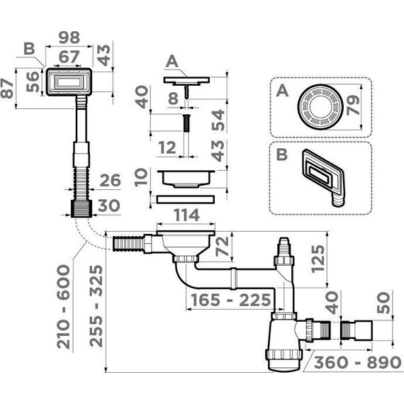 Арматура для кухонной мойки Omoikiri WK-1-UN GB 4956834, графит - фото 2
