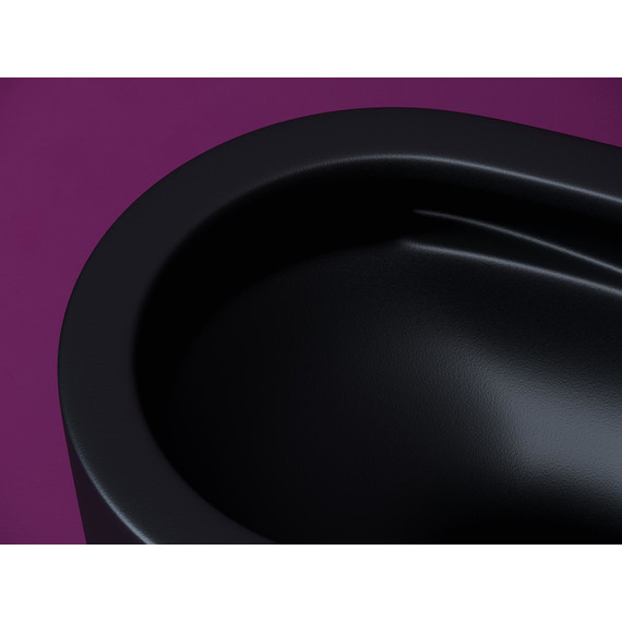 Унитаз подвесной безободковый Ceramicanova Ulma CN4006TMB с тонкой крышкой микролифт, чёрный матовый, Цвет производителя: чёрный матовый - фото 4