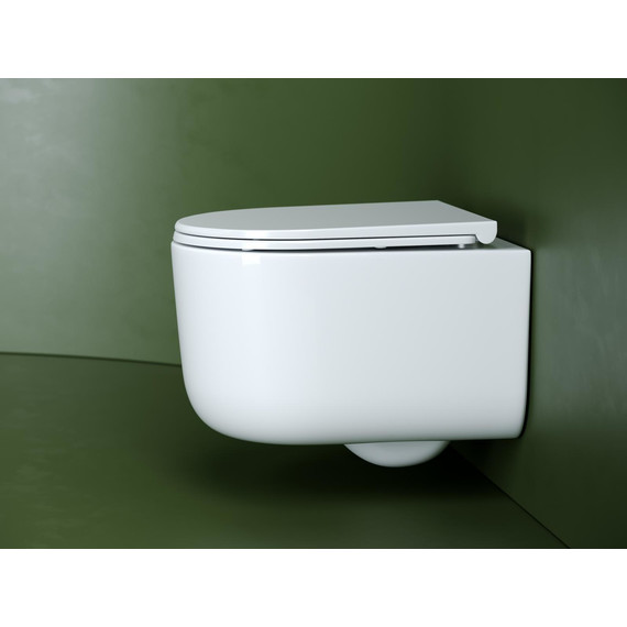 Унитаз подвесной безободковый Ceramicanova Ulma CN4006T с тонкой крышкой микролифт, Цвет производителя: белый - фото 2