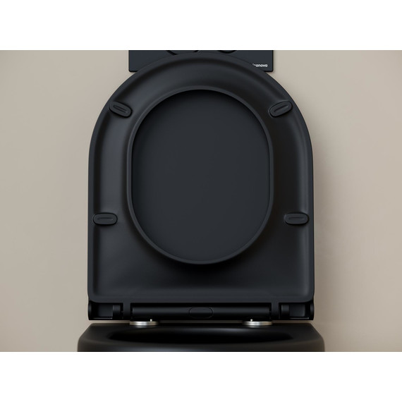 Унитаз подвесной безободковый Ceramicanova Up CN4007MB с тонкой крышкой микролифт, чёрный матовый, Цвет производителя: чёрный матовый - фото 9