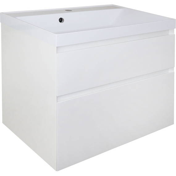 Тумба подвесная с раковиной Azario Velluto 70 см CS00088602, белый матотвый - фото 