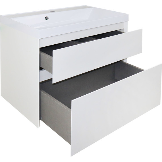 Тумба подвесная с раковиной Azario Velluto 80 см CS00088603, белый матотвый - фото 6