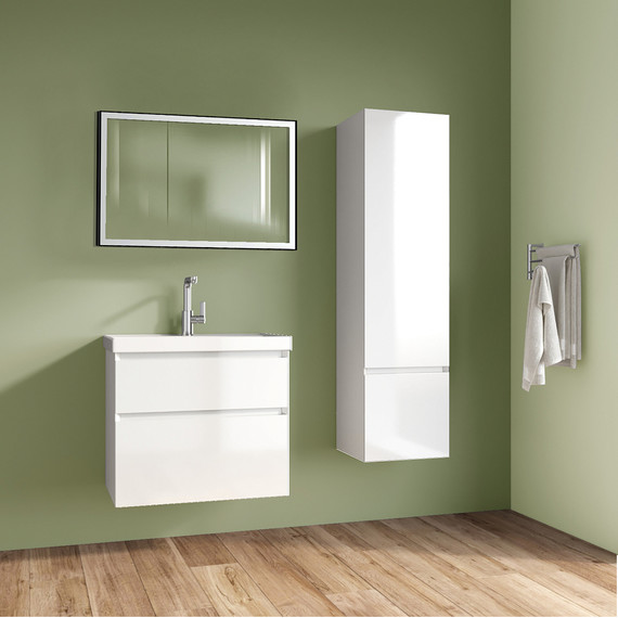 Тумба подвесная с раковиной Azario Velluto 100 см CS00088604, белый матотвый - фото 3