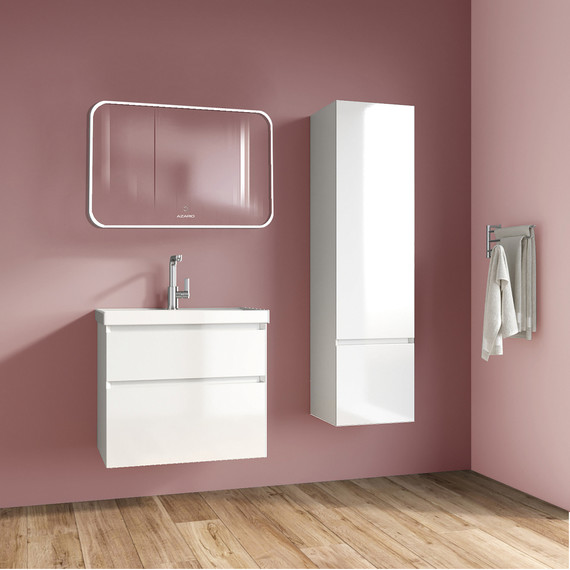 Тумба подвесная с раковиной Azario Velluto 100 см CS00088604, белый матотвый - фото 4