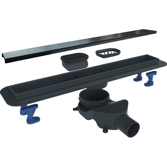 Трап Belbagno Luce 70 см BB-LD-LUCE-70-NERO, черный матовый (под плитку), Цвет производителя: черный матовый, Размер трапа: 650 - фото 