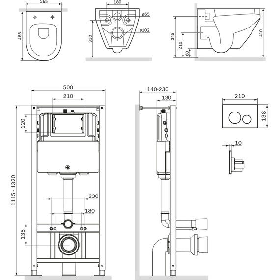 Инсталляция с подвесным унитазом Am.Pm Spirit V2.0 FlashClean IS49038.701700MB - фото 4