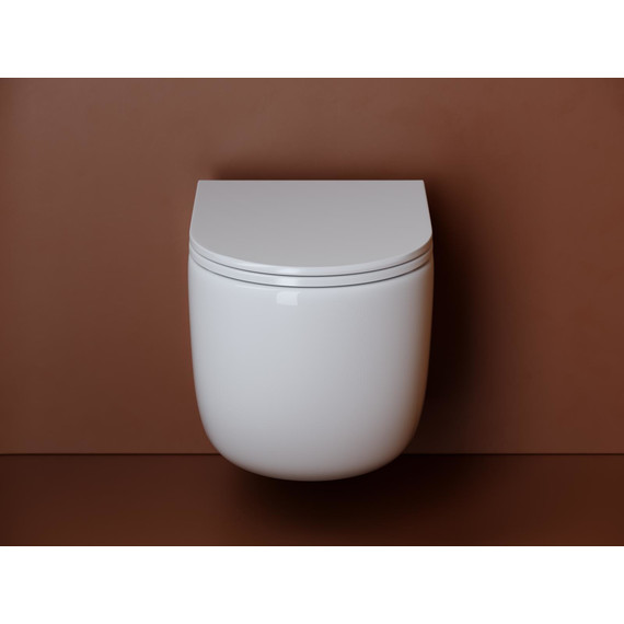 Унитаз подвесной безободковый Ceramicanova Up CN4007 с тонкой крышкой микролифт, Цвет производителя: белый - фото 8