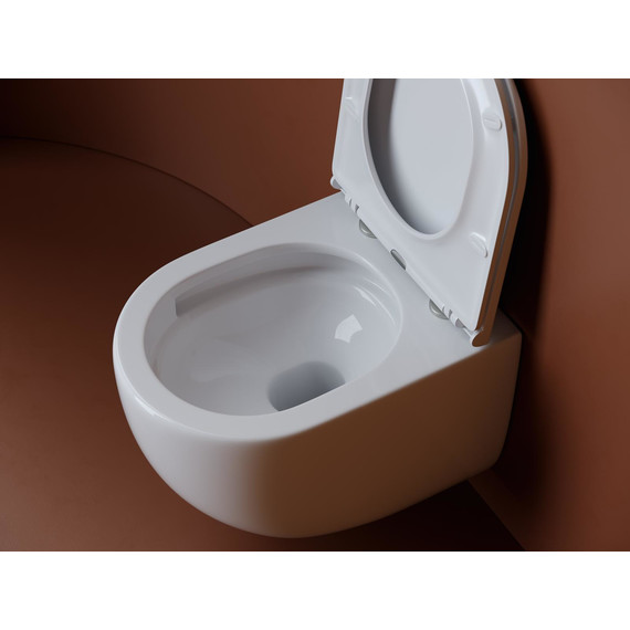 Унитаз подвесной безободковый Ceramicanova Up CN4007 с тонкой крышкой микролифт, Цвет производителя: белый - фото 9