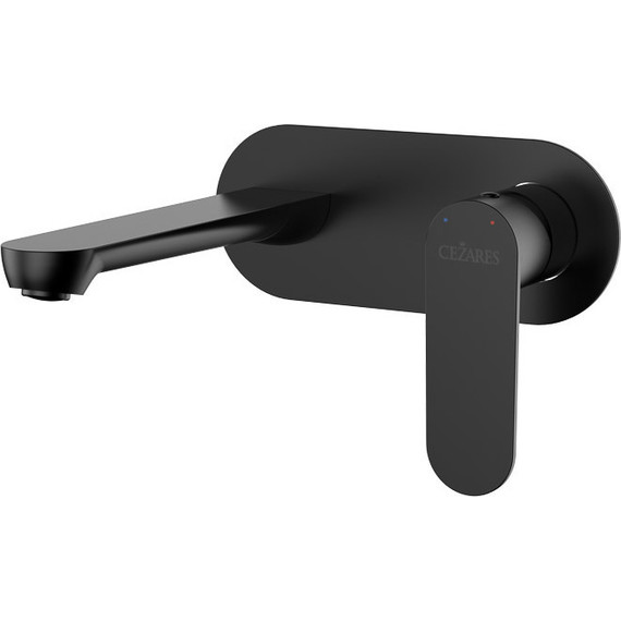 Смеситель для раковины настенный Cezares STYLUS-BLI1-NOP-W0 (со скрытой частью) чёрный матовый, Цвет производителя: чёрный матовый - фото 