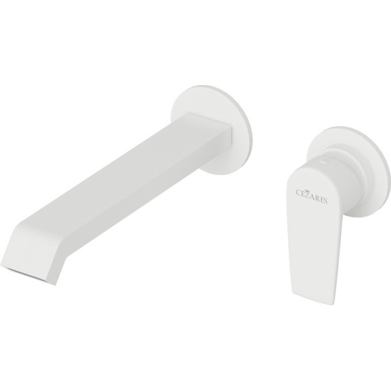 Смеситель для раковины настенный Cezares NAUTIC-BLI2-BIO (со скрытой частью) белый матовый, Цвет производителя: белый матовый - фото 