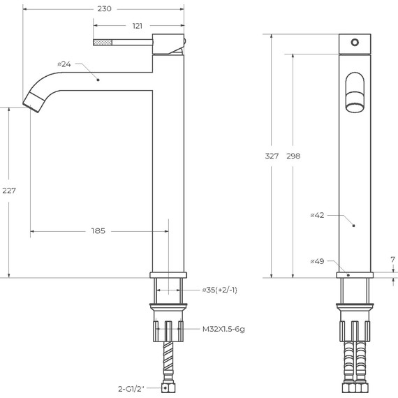 Смеситель для раковины высокий Cezares RELAX-LC1-NOP-W0, чёрный матовый, Цвет производителя: чёрный матовый - фото 4