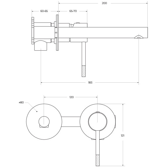 Смеситель для раковины настенный Cezares RELAX-BLI2-2-01-W0 (со скрытой частью), Цвет производителя: хром - фото 4