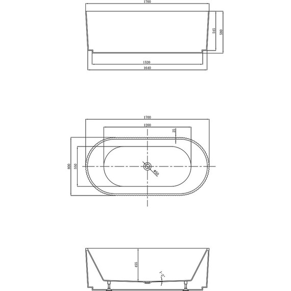 Ванна отдельностоящая Vincea 170x80 см VBT-426-1700 - фото 4