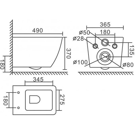 Инсталляция с подвесным унитазом комплект: TECEbase 2.0 9400414 с подвесным безободковым унитазом BelBagno Colorato BB062CHR-MB сиденье микролифт, крепление, кнопка смыва чёрная матовая - фото 12