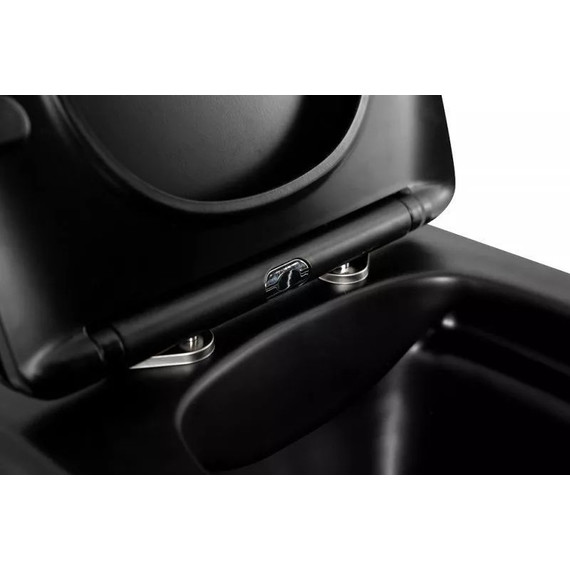 Инсталляция с подвесным унитазом комплект: TECEbase 2.0 9400414 с подвесным безободковым унитазом BelBagno ARDENTE-C BB3202CHR-MB сиденье микролифт, крепление, кнопка смыва чёрная матовая - фото 11