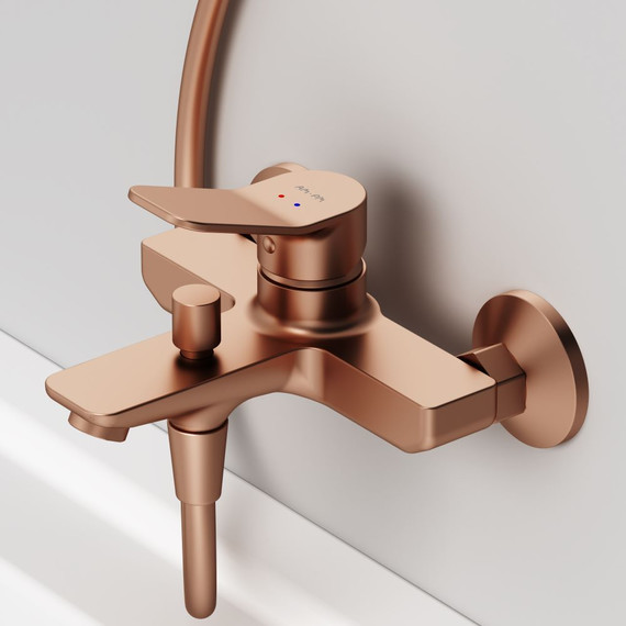 Смеситель для ванны AM.PM X-Joy F85A10044, розовое золото, Цвет производителя: розовое золото - фото 2