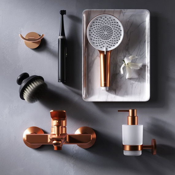 Смеситель для ванны AM.PM X-Joy F85A10044, розовое золото, Цвет производителя: розовое золото - фото 5