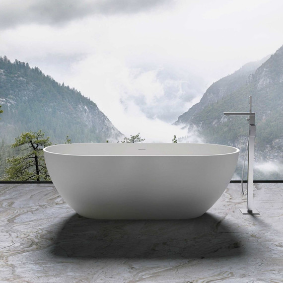 Ванна отдельностоящая Solid Surface Vincea 170x80 см VBT-4S04MW, белый матовый - фото 