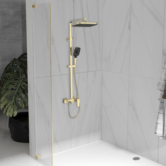 Душевая система для ванны Vincea Cube VSFS-4C12BG, брашированное золото - фото 2