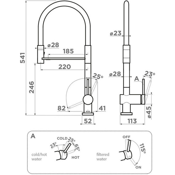 Смеситель для кухни Omoikiri Kanto-2 Plus-SB BN-WH 4994450, нержавеющая сталь/белый - фото 4