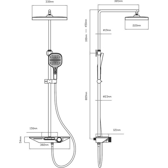 Душевая система для ванны Vincea VSFS-411GM, вороненая сталь - фото 3