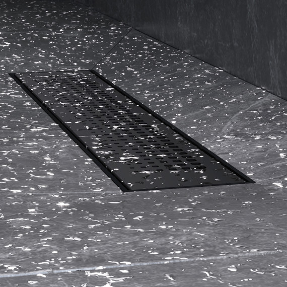 Душевой трап (лоток) 40 AM.PM PrimeFlow W02SC-P11-040-01BM комбинированный затвор с черной матовой решеткой, Цвет производителя: чёрный, Размер трапа: 400 - фото 