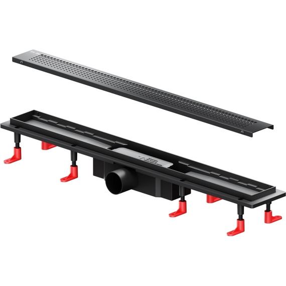 Душевой трап (лоток) 70 AM.PM PrimeFlow W02SC-P11-070-01BM комбинированный затвор с черной матовой решеткой, Цвет производителя: чёрный, Размер трапа: 700 - фото 11