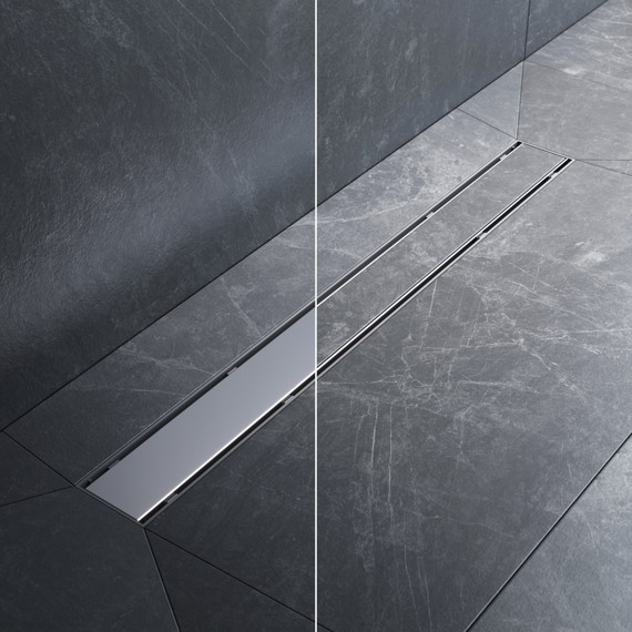 Душевой трап (лоток) 70 AM.PM PrimeFlow W02SC-U11-070-04SB комбинированный затвор со стальной матовой решеткой под плитку - фото 3