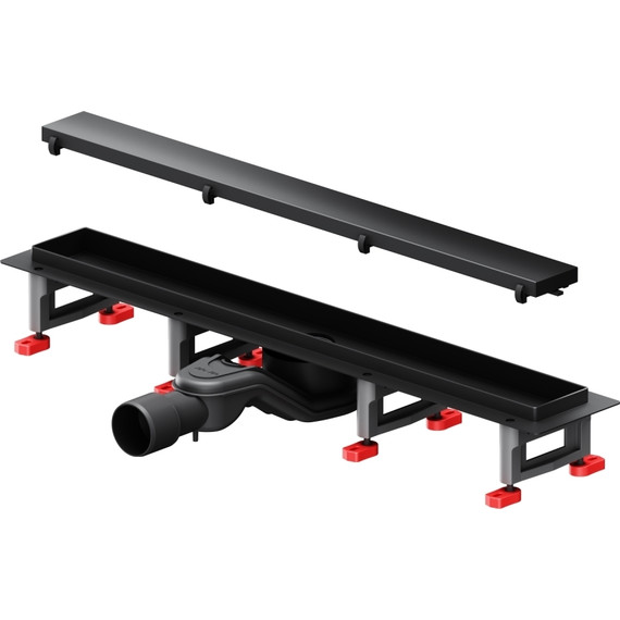 Душевой трап (лоток) 60 AM.PM MasterFlow W01SC-U11-060-04BM комбинированный затвор с черной матовой решеткой под плитку - фото 11