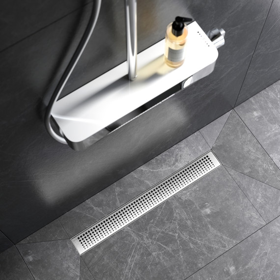 Душевой трап (лоток) 60 AM.PM MasterFlow W01SC-P11-060-01SB комбинированный затвор со стальной матовой решеткой - фото 4