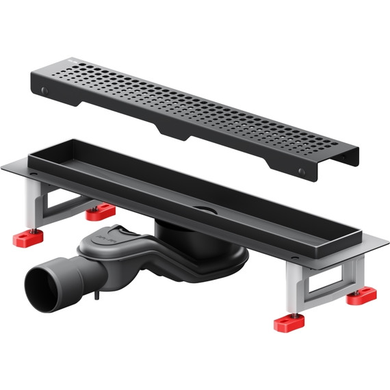 Душевой трап (лоток) 40 AM.PM MasterFlow W01SC-P11-040-01BM комбинированный затвор с черной матовой решеткой, Цвет производителя: чёрный, Размер трапа: 400 - фото 11