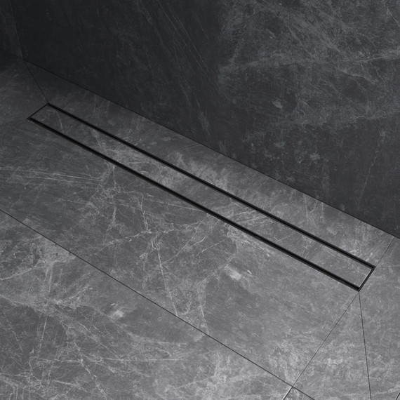 Душевой трап (лоток) 90 AM.PM PrimeFlow W02SC-U11-090-04BM комбинированный затвор с черной матовой решеткой под плитку, Цвет производителя: чёрный, Размер трапа: 900 - фото 5