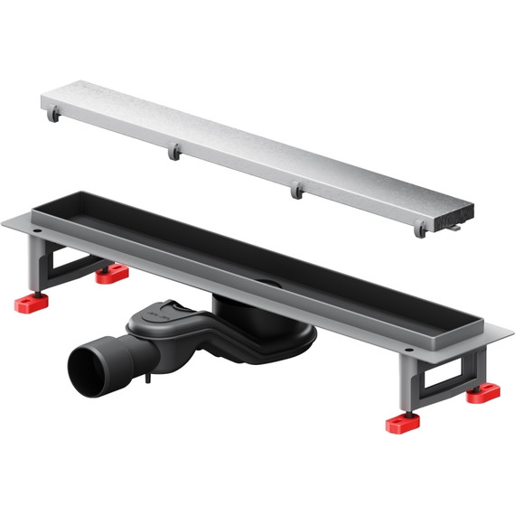 Душевой трап (лоток) 50 AM.PM MasterFlow W01SC-U11-050-04SB комбинированный затвор со стальной матовой решеткой под плитку, Цвет производителя: хром, Размер трапа: 500 - фото 11