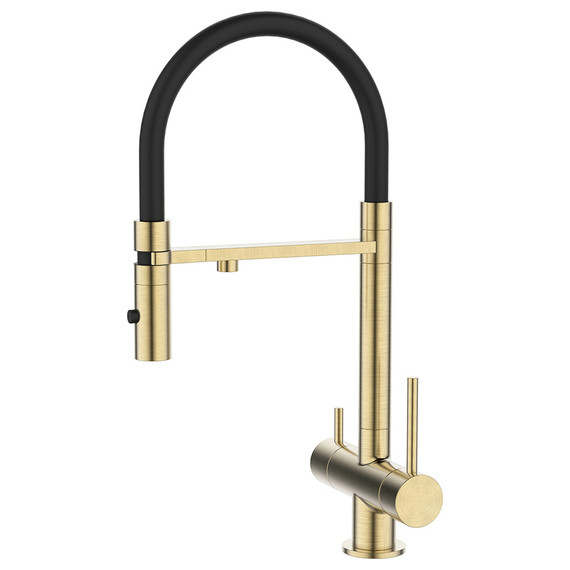 Смеситель для кухни Iddis Ace ACEMGFFi05, матовое золото/чёрный - фото 