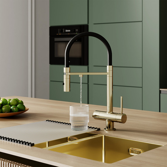 Смеситель для кухни Iddis Ace ACEMGFFi05, матовое золото/чёрный - фото 3