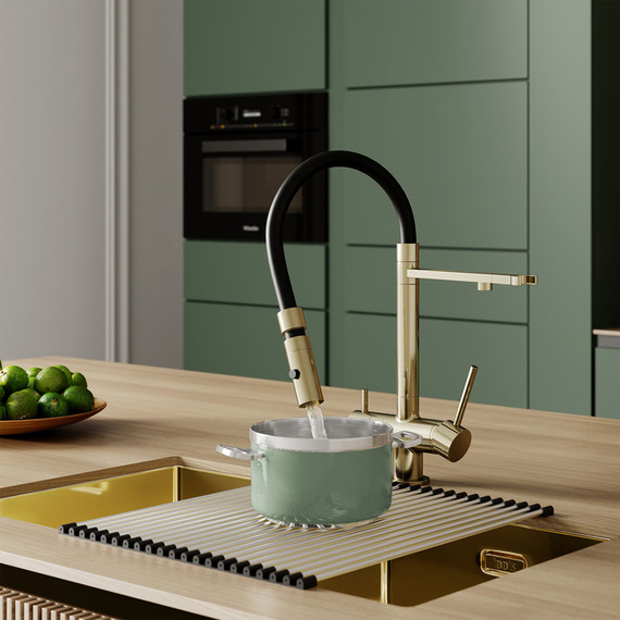 Смеситель для кухни Iddis Ace ACEMGFFi05, матовое золото/чёрный - фото 4