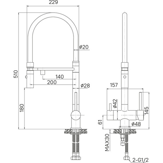 Смеситель для кухни Iddis Ace ACESBFFi05, хром/чёрный - фото 13