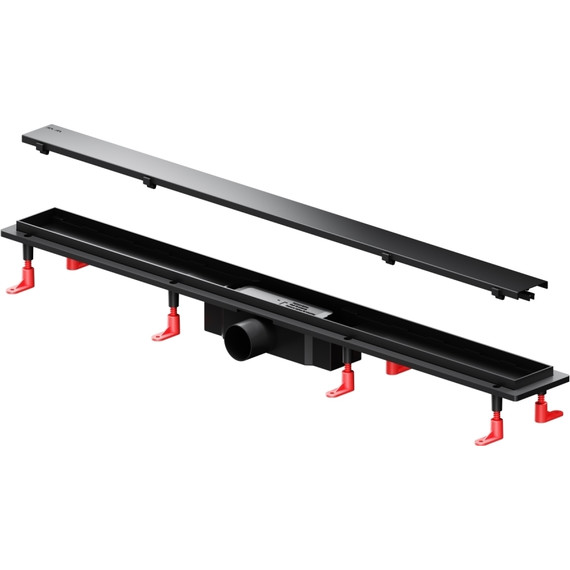 Душевой трап (лоток) 90 AM.PM PrimeFlow W02SC-U11-090-04BM комбинированный затвор с черной матовой решеткой под плитку, Цвет производителя: чёрный, Размер трапа: 900 - фото 11