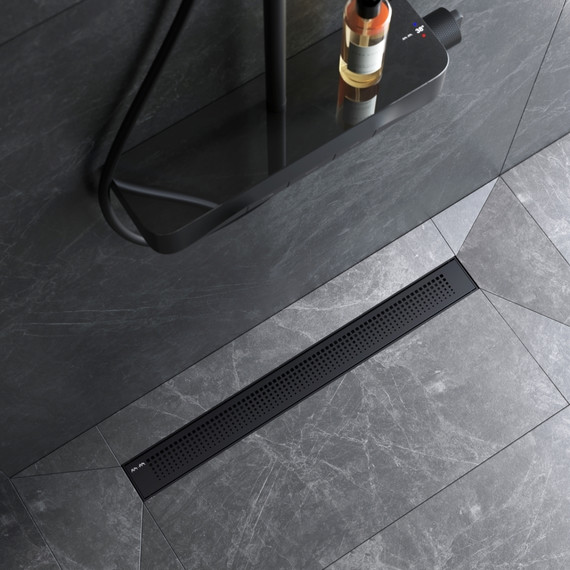 Душевой трап (лоток) 70 AM.PM PrimeFlow W02SC-P11-070-01BM комбинированный затвор с черной матовой решеткой, Цвет производителя: чёрный, Размер трапа: 700 - фото 4