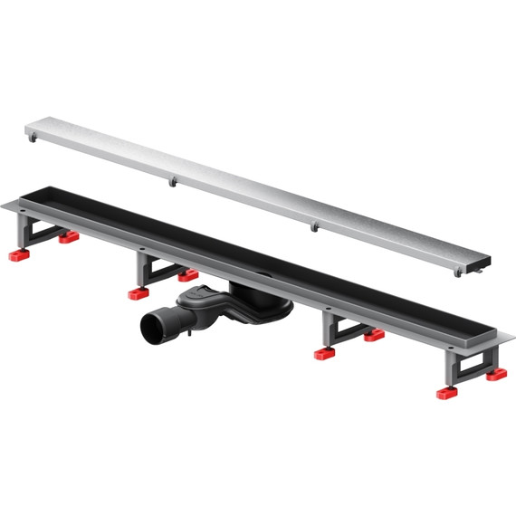 Душевой трап (лоток) 90 AM.PM MasterFlow W01SC-U11-090-04SB комбинированный затвор со стальной матовой решеткой под плитку, Цвет производителя: хром, Размер трапа: 900 - фото 11