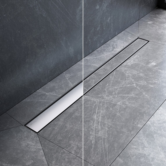 Душевой трап (лоток) 80 AM.PM MasterFlow W01SC-U11-080-04SB комбинированный затвор со стальной матовой решеткой под плитку - фото 3